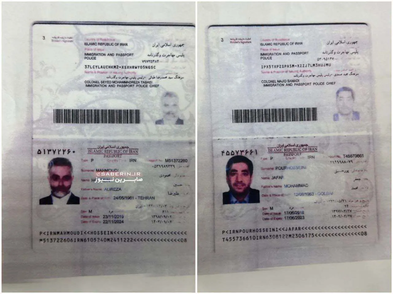 تصویر پاسپورت سردار قاسم سلیمانی با نام مستعار حسین محمودی / یکی از عوامل اصلی ترور دستگیر شد 