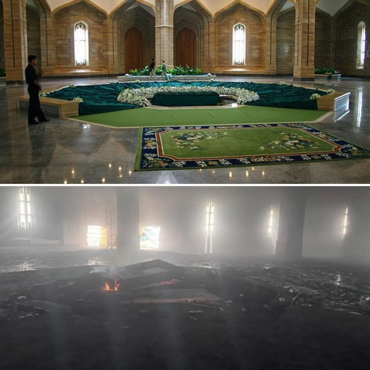  تصاویری از قبل و بعد از سوزاندن محل دفن حافظ اسد در سوریه