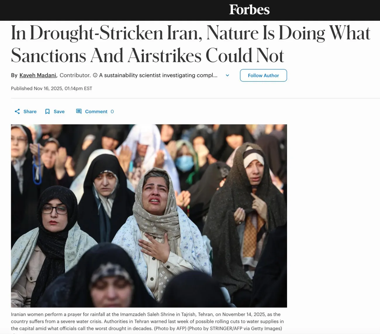 دشمن، خشکسالی و دروغ‌ علیه ایران