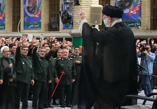  پایان شایعه کذب دیگر / حضور سردار سرتیپ پاسدار جباری، فرمانده سابق سپاه حفاظت ولی امر در صف نخست دیدار فرماندهان سپاه با رهبر جمهوری اسلامی