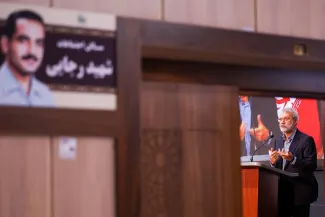 علی لاریجانی امروز علاوه بر دانشگاه شاهد در دانشگاه عالی دفاع ملی نیز سخنرانی داشت