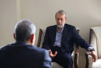  علی لاریجانی امروز علاوه بر دانشگاه شاهد در دانشگاه عالی دفاع ملی نیز سخنرانی داشت