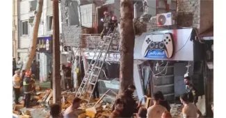 تصاویری از محل انفجار یک ساختمان در رشت