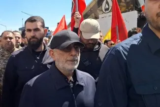 حضور سردار قاآنی، فرمانده نیروی قدس سپاه در مراسم «تشییع پیکر شهدای اقتدار»