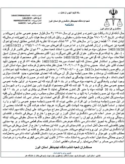 هیات دادرسان شعبه ششم دادگاه تجدید نظر مرکز استان البرز در مقام رسیدگی به استدعای اعاده دادرسی تعاونی مسکن معراج مربوط به سپاه این استان را برای بار سوم بر خلاف نظر شعب دیوان عالی کشور با صدور دادنامه ای قاطع رد کرد.