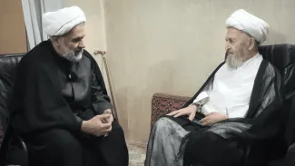 دیدار شیخ حسین طائب رئیس سازمان بسیج مستضعفین با علما و مراجع تقلید در قم