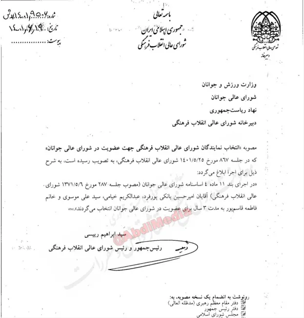 با اعضای جدید شورای عالی جوانان انتخاب شده از سوی شورای عالی انقلاب فرهنگی آشنا شوید