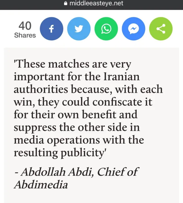 I took part in the following article of Middleeast Eye written by By Elis Gjevori about "How Iran's team struggled to walk a political tight-rope"