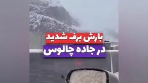 بارش برف پاییزی در جاده چالوس