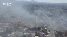 تصاویر پهپادی از وضعیت کنونی شهر سویدا در جنوب سوریه